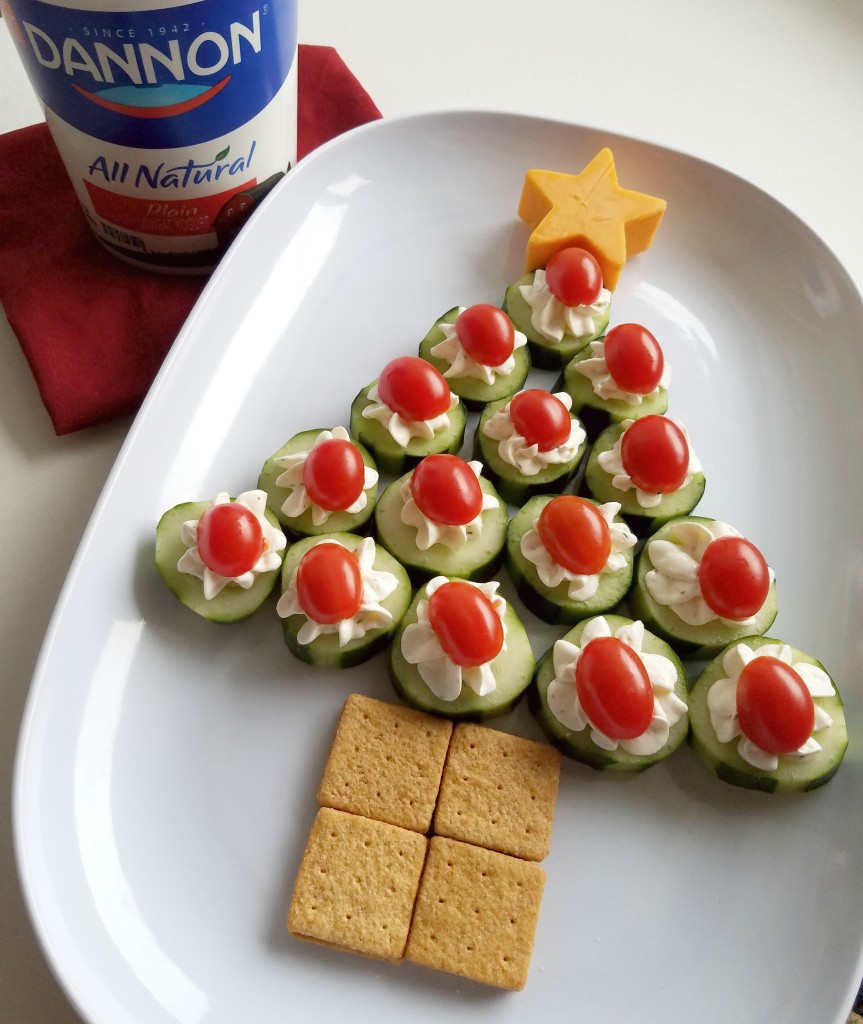 Cucumber Bites Christmas Tree Appetizer Tray - Making Time for Mommy